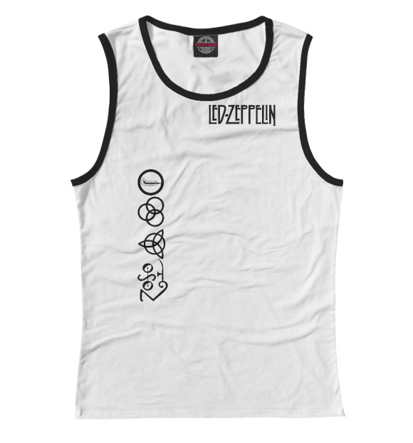 Женская майка с изображением Led Zeppelin цвета Белый
