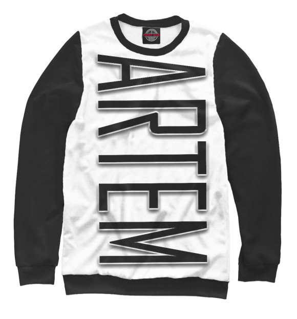 Женский свитшот с изображением Artem-black цвета Белый