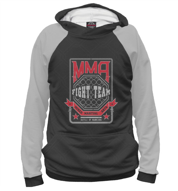 Мужское худи с изображением MMA цвета Белый