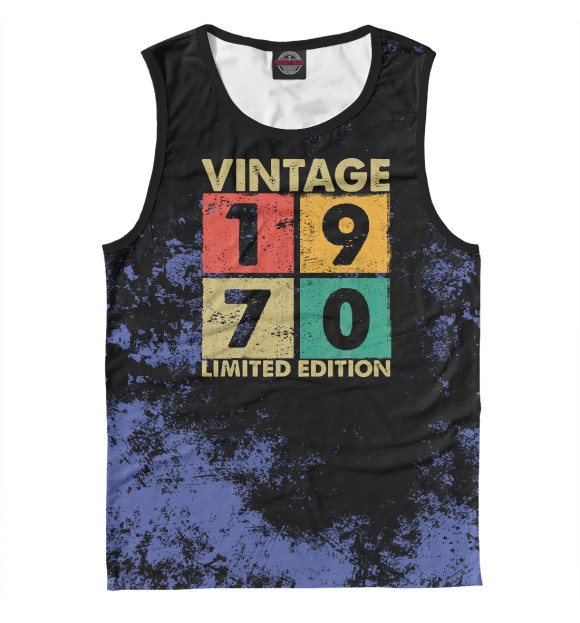 Майка для мальчика с изображением Vintage 1970 цвета Белый