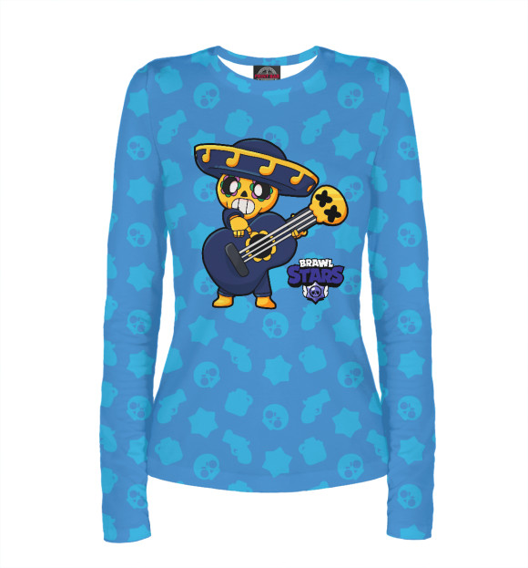 Женский лонгслив с изображением Brawl Stars цвета Белый