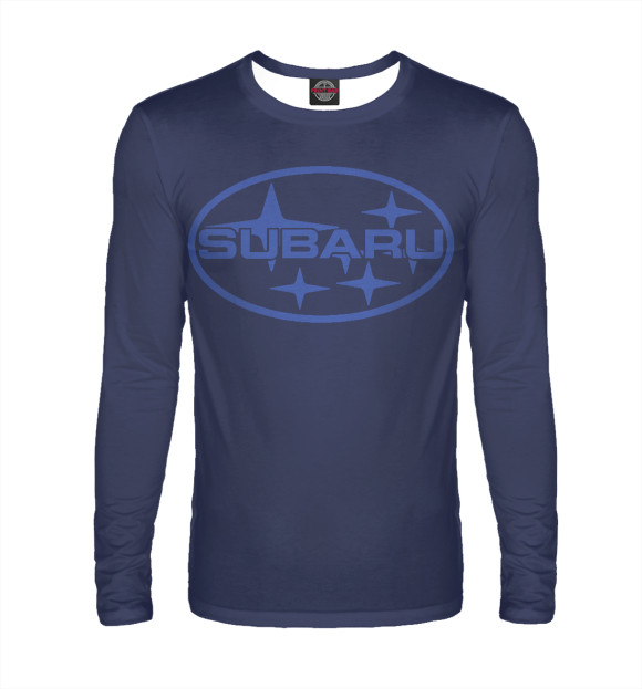 Мужской лонгслив с изображением Subaru цвета Белый