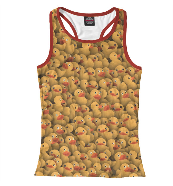 Женская майка-борцовка с изображением Уточки цвета Белый