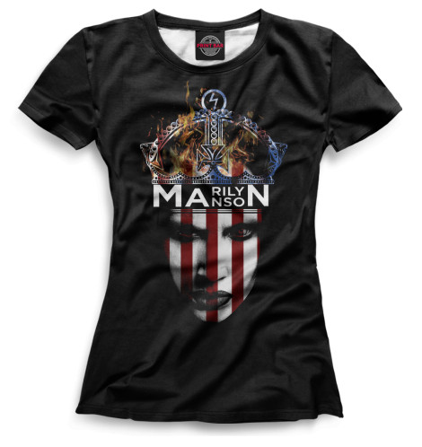 

Футболки Print Bar, Черный, Marilyn Manson