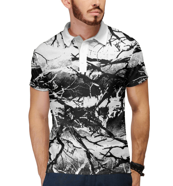 Мужское поло с изображением MIND SHIFT цвета Белый