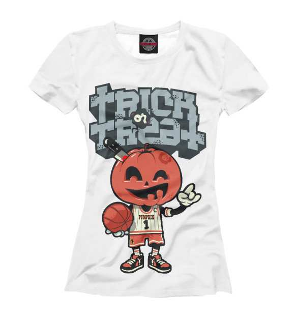 Женская футболка с изображением Trick or Treat цвета Белый