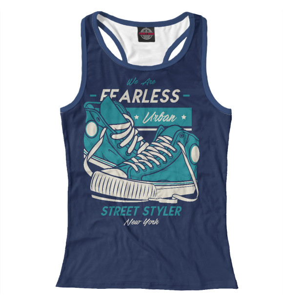 Женская майка-борцовка с изображением Кроссовки цвета Белый