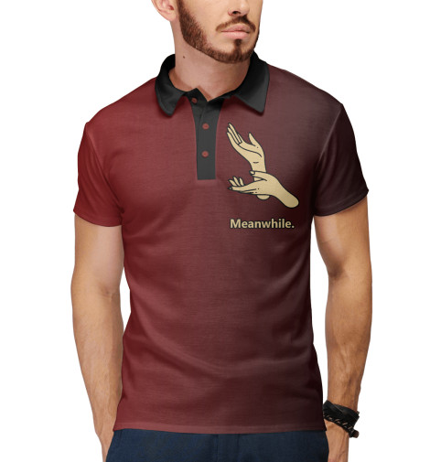 

Поло Print Bar, Белый, Meanwhile.