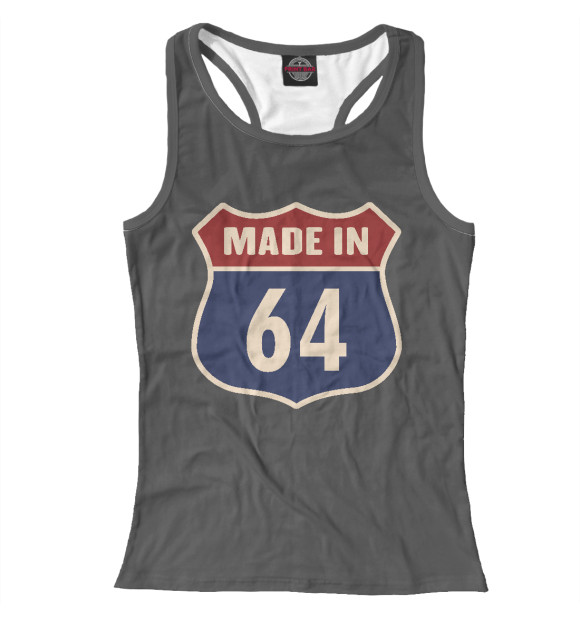 Женская майка-борцовка с изображением 1964 цвета Белый