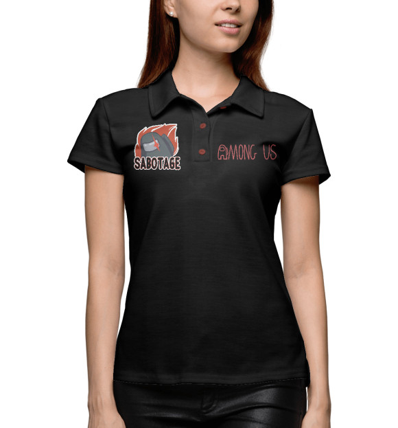 Женское поло с изображением Among Us Sabotage цвета Белый