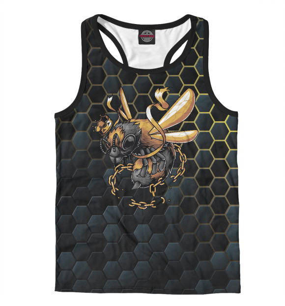 Мужская майка-борцовка с изображением Королева пчел цвета Белый