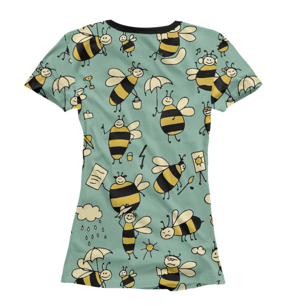 Женская футболка с изображением Пчёлки цвета Белый