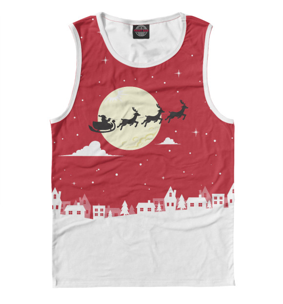 Мужская майка с изображением Новогодние чудеса цвета Белый