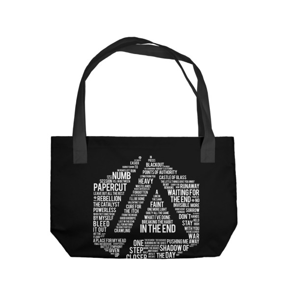 Пляжная сумка с изображением Песни Linkin Park цвета 