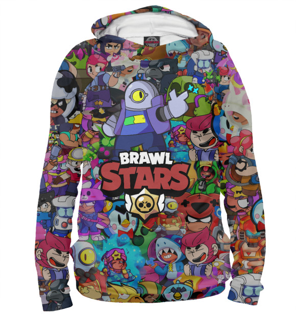 Женское худи с изображением Brawl Stars:Ricochet цвета Белый