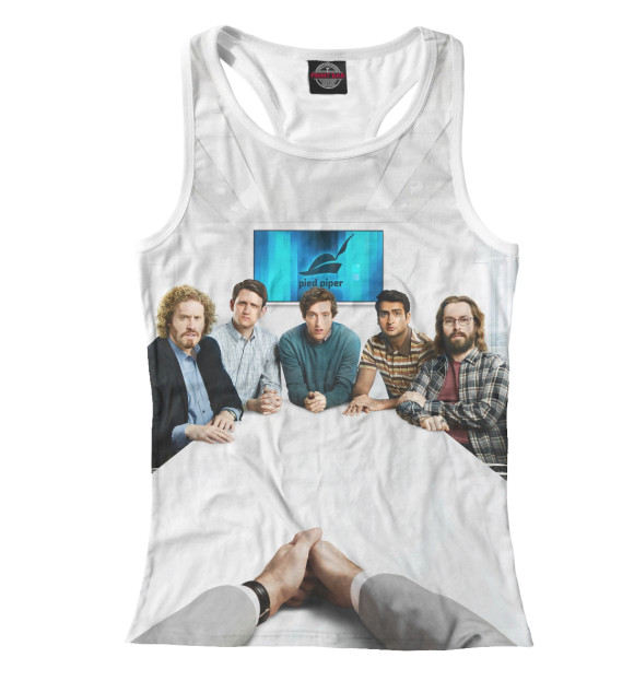 Женская майка-борцовка с изображением Силиконовая долина цвета Белый