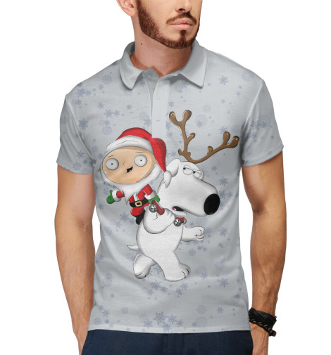 

Поло Print Bar, Белый, Стьюи и Брайан