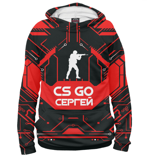 Женское худи с изображением Сергей в стиле CS GO цвета Белый