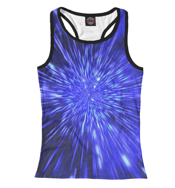 Женская майка-борцовка с изображением Сквозь вселенную цвета Белый