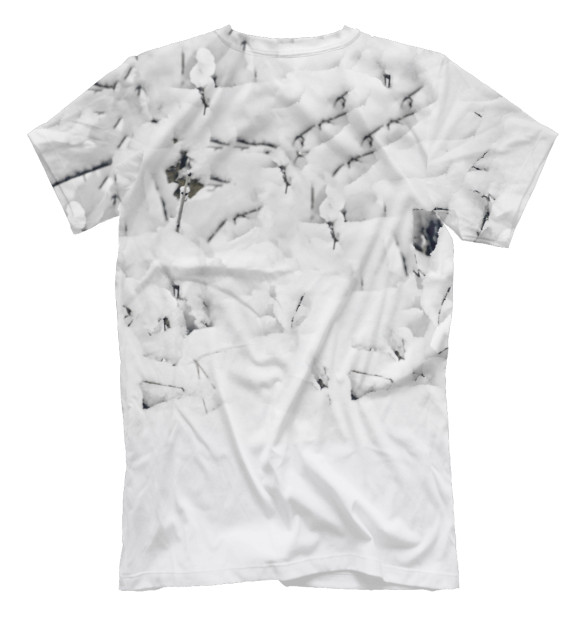 Мужская футболка с изображением Кот в Снегу цвета Белый