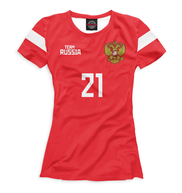 Женская футболка с изображением Сборная России Ерохин цвета Белый