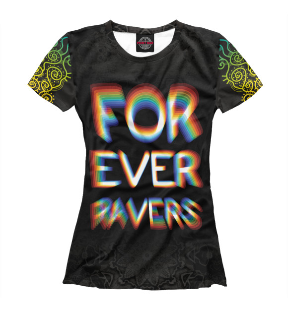 Футболка для девочек с изображением Forever Ravers цвета Белый