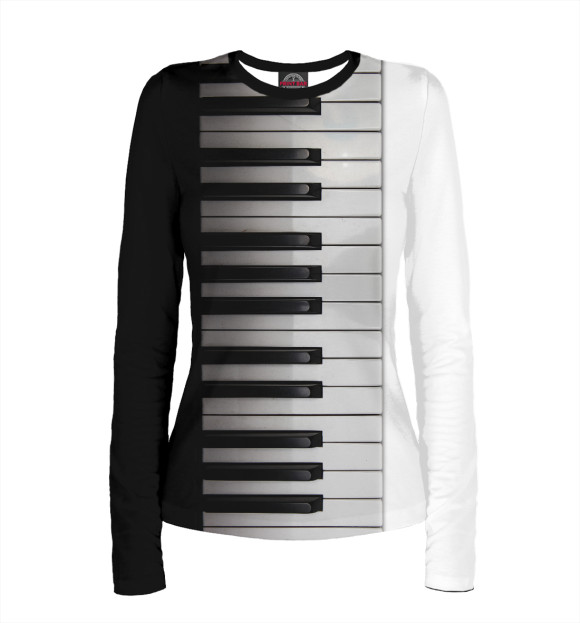 Женский лонгслив с изображением Клавиши цвета Белый