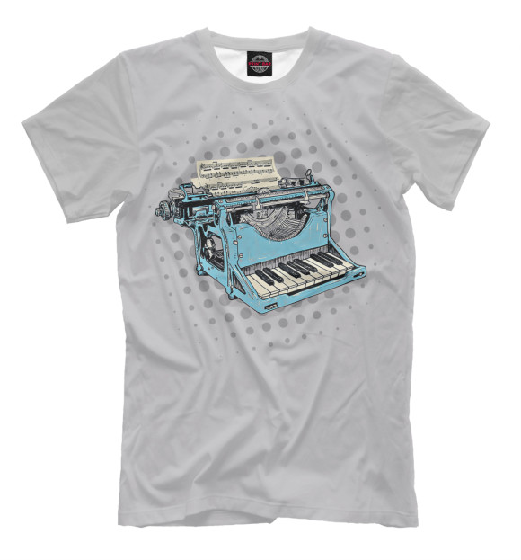 Футболка для мальчиков с изображением Piano Typewriter цвета Бежевый