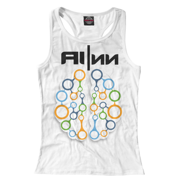 Женская майка-борцовка с изображением Искусственный интеллект цвета Белый