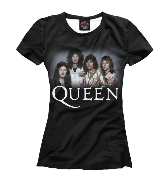 Женская футболка с изображением Queen и Freddie Mercury цвета Белый