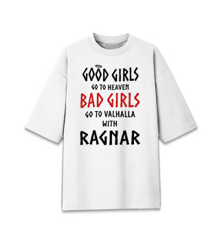 Женская футболка оверсайз GO TO VALHALLA WITH RAGNAR