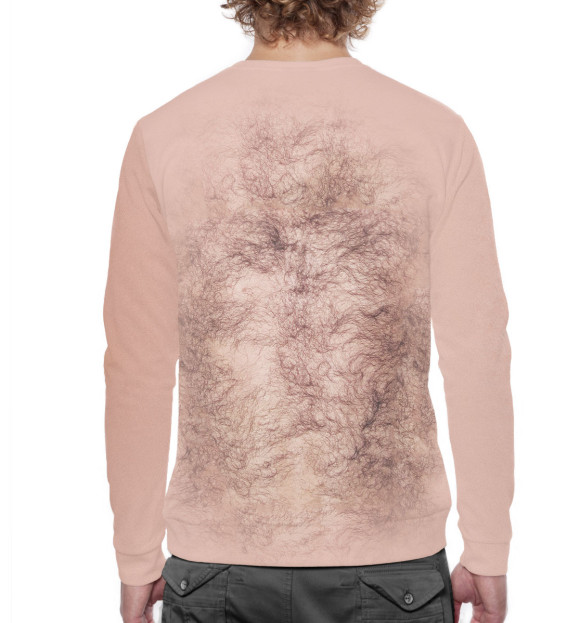 Мужской свитшот с изображением Волосатая грудь цвета Белый