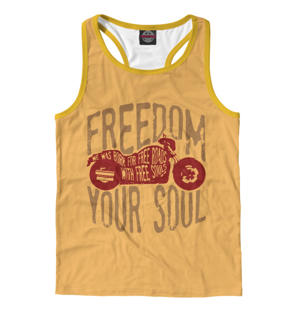 Мужская майка-борцовка с изображением Freedom in Your Soul цвета Белый