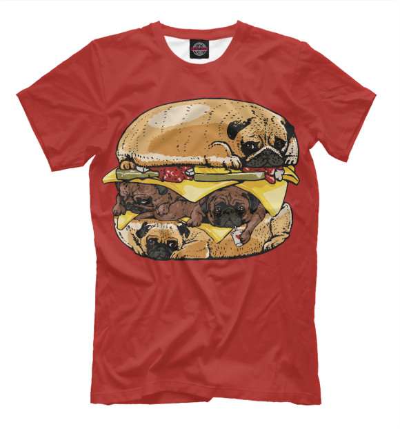 Мужская футболка с изображением Dog Burger цвета Молочно-белый