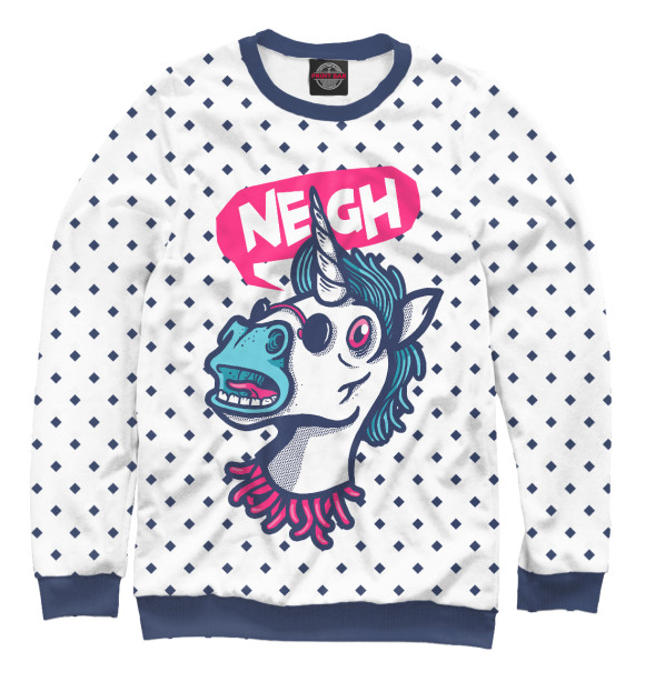 Свитшот для девочек с изображением Unicorn Neigh цвета Белый