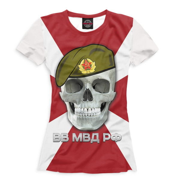 Женская футболка с изображением ВВ МВД РФ цвета Белый