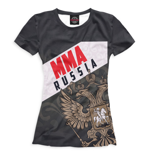 Футболка для девочек с изображением MMA Russia цвета Белый