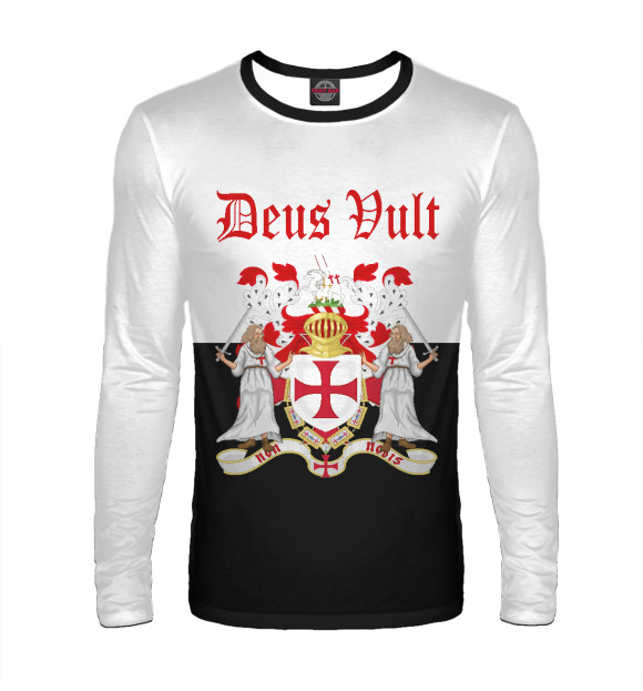 Мужской лонгслив с изображением Тамплиеры цвета Белый