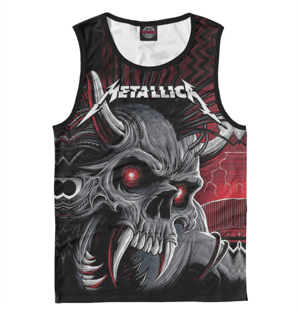 Майка для мальчика с притом Metallica цвета Белый Майка для мальчика с изображением Metallica цвета Белый