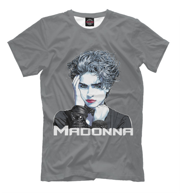 Мужская футболка с изображением Мадонна цвета Серый