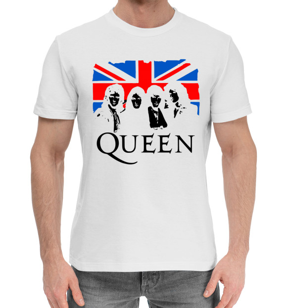 Мужская хлопковая футболка с изображением Queen цвета Белый