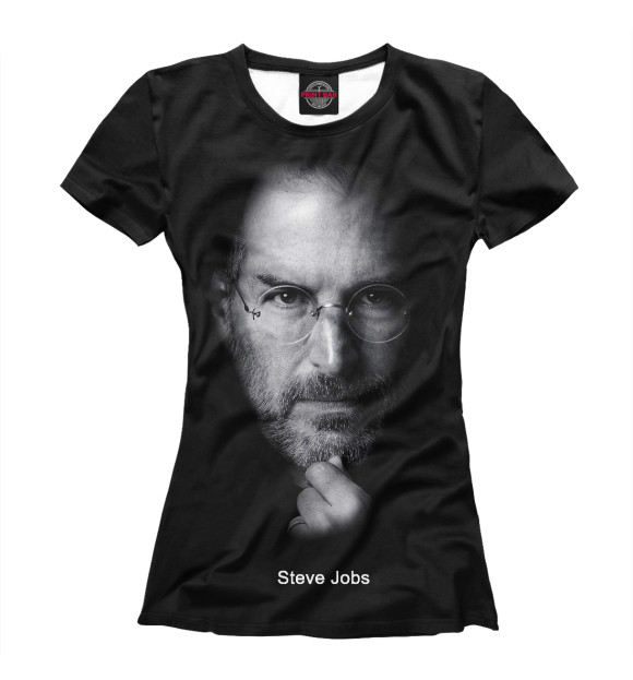 Женская футболка с изображением Стив Джобс цвета Белый