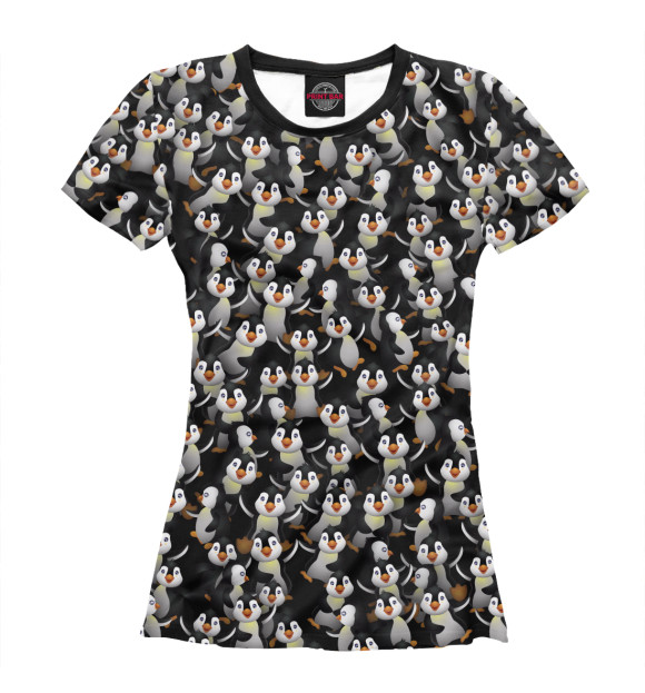 Женская футболка с изображением Дурацкие пингвины цвета Белый