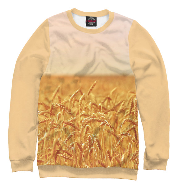 Мужской свитшот с изображением Пшеница цвета Белый