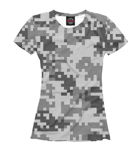 Женская футболка с изображением Camo digital gray цвета Белый