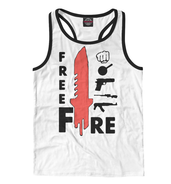 Мужская майка-борцовка с изображением Garena Free Fire цвета Белый
