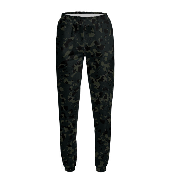 Женские спортивные штаны с изображением Камуфляж-Лес цвета Белый