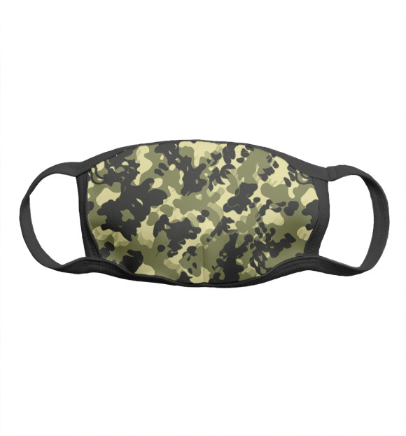 Маска тканевая с изображением Камуфляж цвета Белый