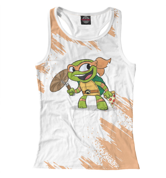 Женская майка-борцовка с изображением Микеланджело цвета Белый