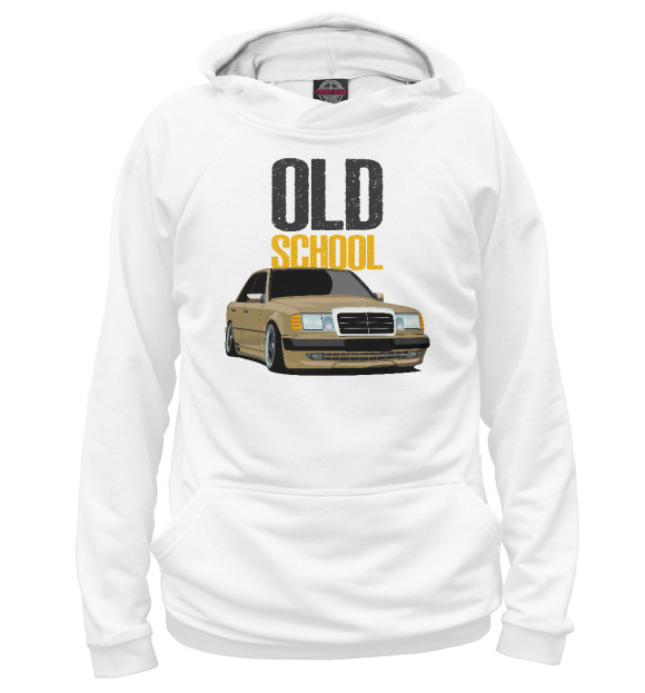 Женское худи с изображением Old School Benz цвета Белый